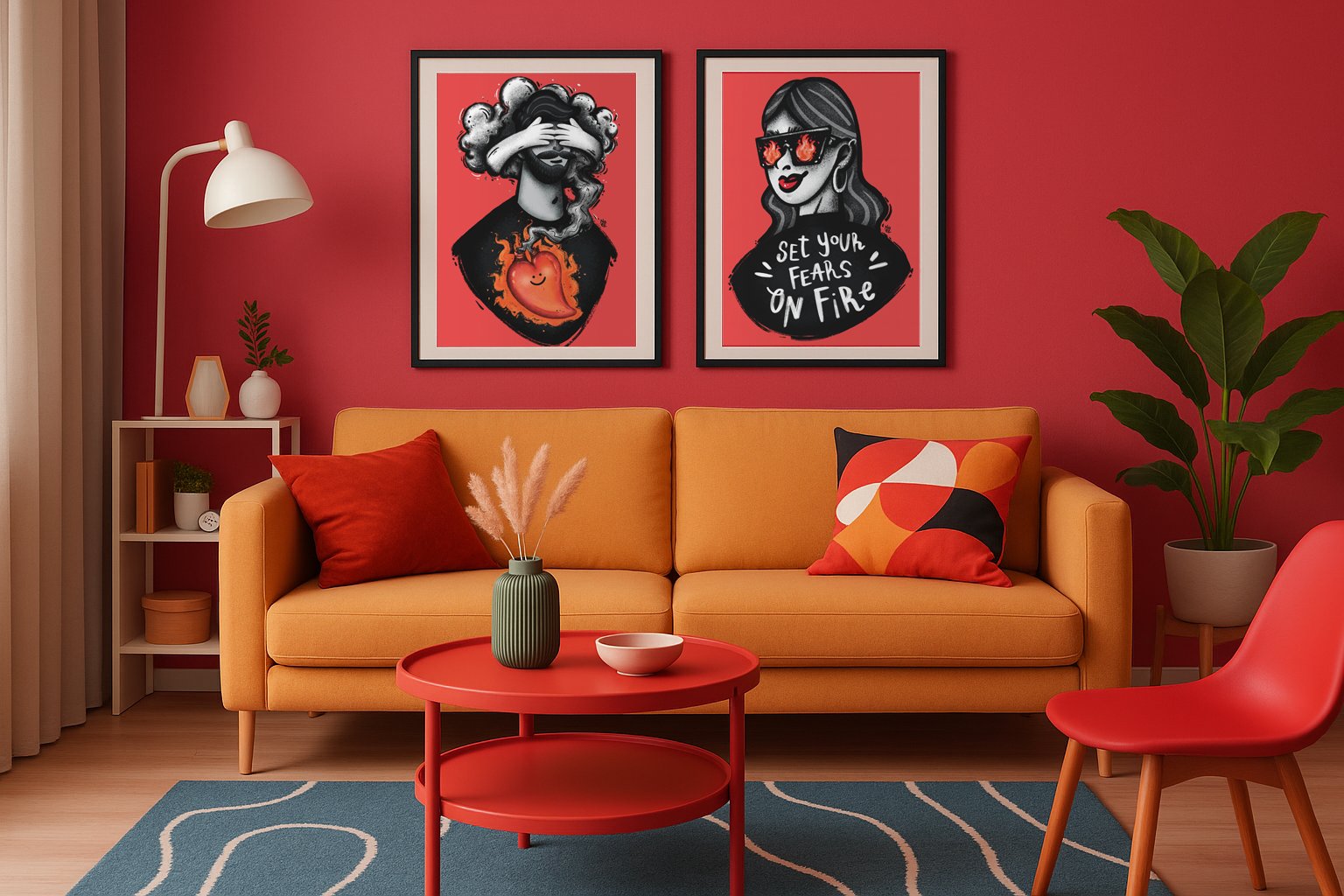 bedroom-lamp-cushions-paintings
